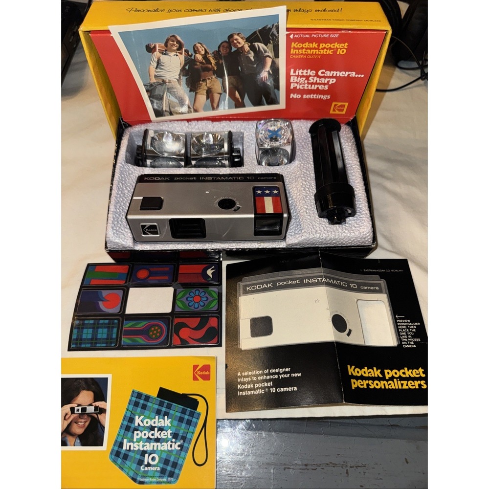 Kodak Pocket Instamatic 10 Camera Outfit With Original Box ~ Untested
